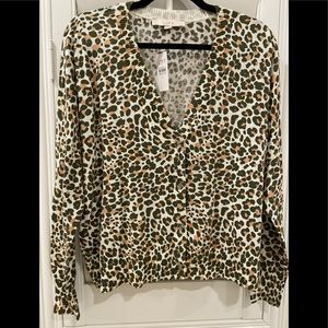 Loft cheetah leopard print cardigan NWT